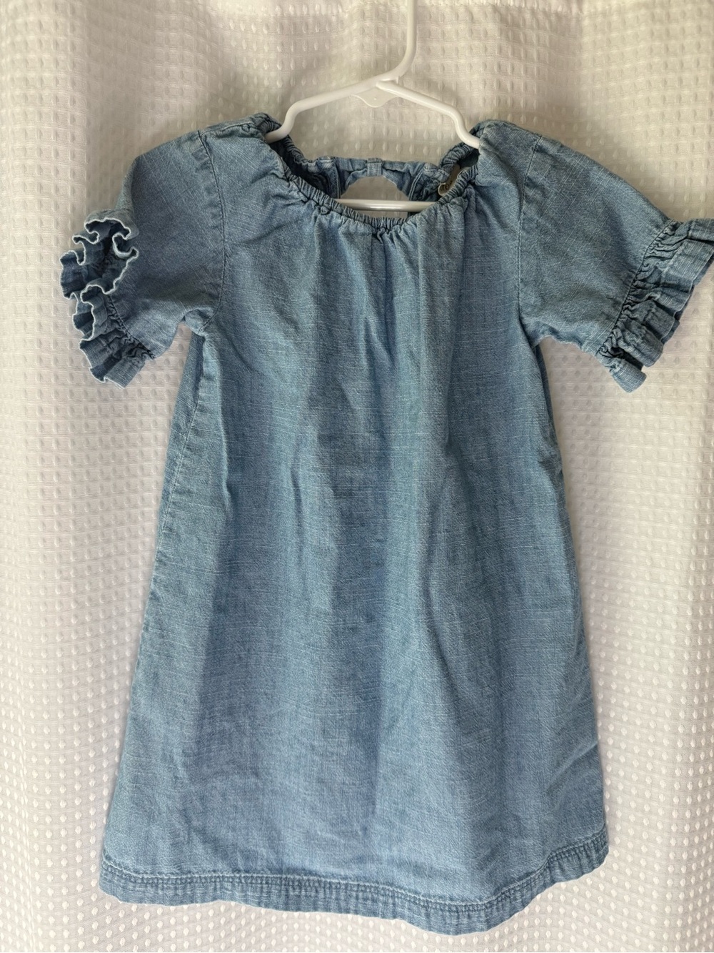 Crewcuts Light Blue Denim Ruffle Sleeve Dress
